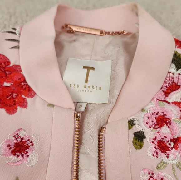 Ted Baker pink embroidered bomber jacket - Picture 6 of 7